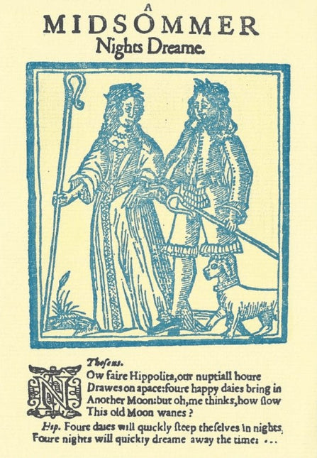 First Folio Shakespeare Postcard: Theseus and Hypolyta