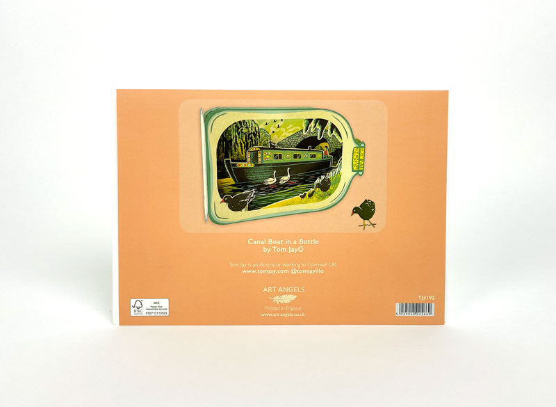 Canal Boat in a Bottle Pop Out Card