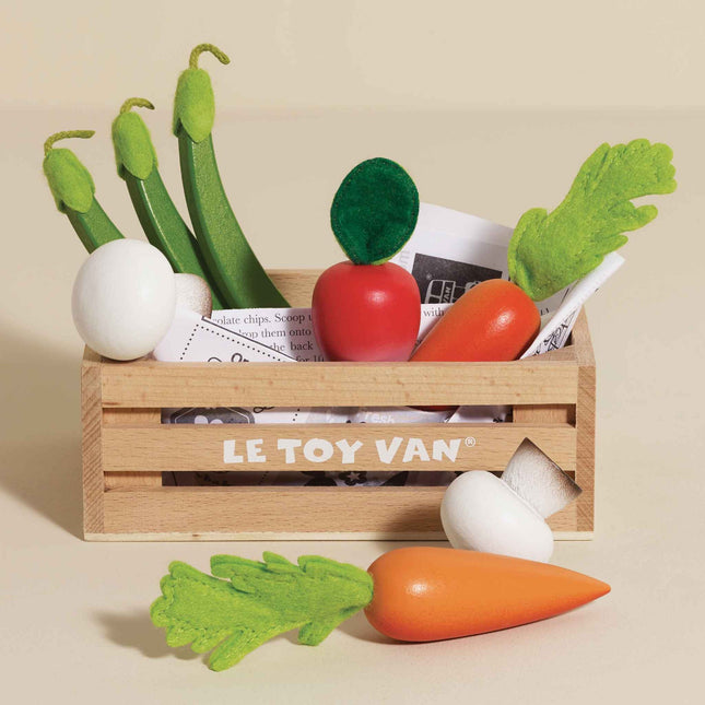 Le Toy Van Harvest Vegetables Wooden Market Crate