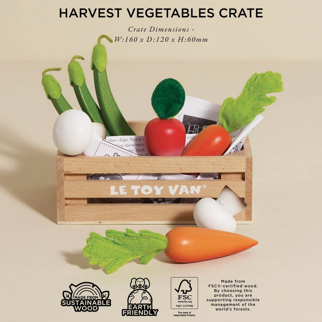 Le Toy Van Harvest Vegetables Wooden Market Crate