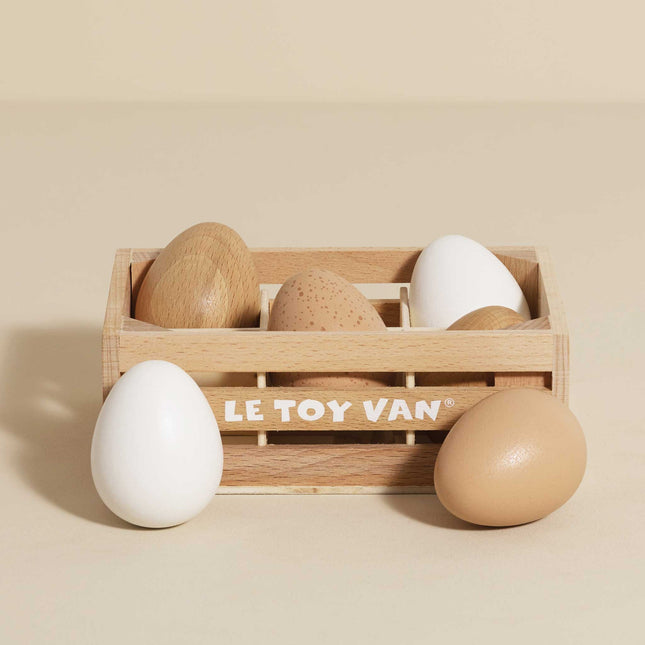 Le Toy Van Farm Eggs Wooden Market Crate