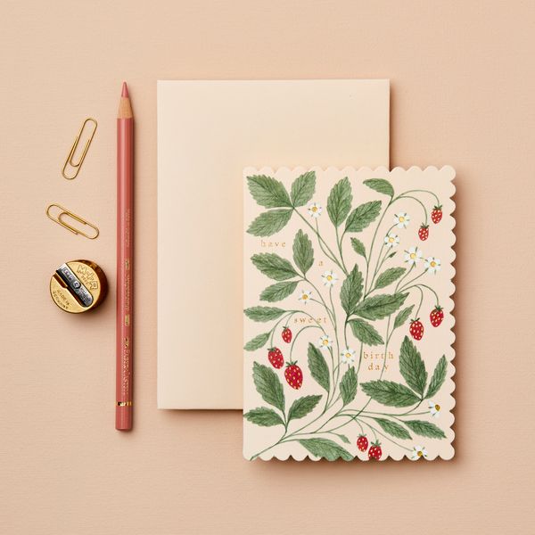 Wanderlust Strawberry 'Have a Sweet Birthday' Card
