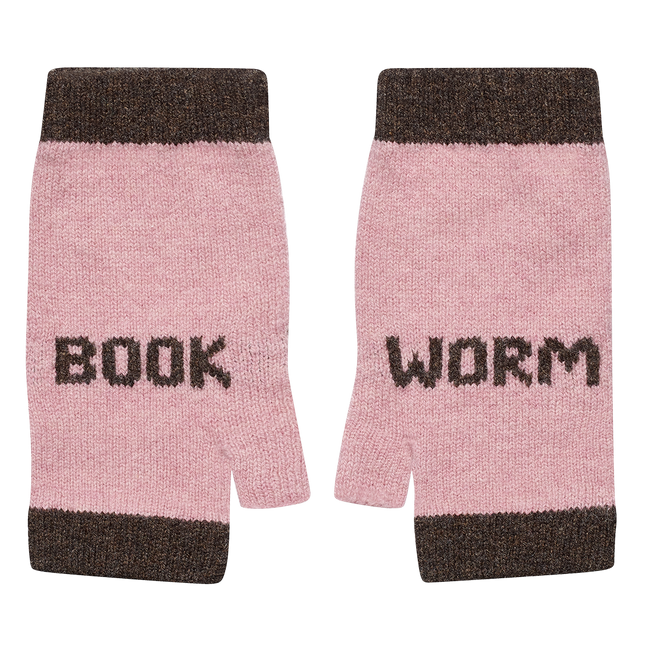 Book Worm Mittens in Calamine & Cocoa