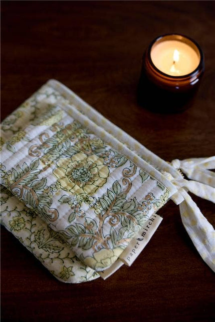Organic Cotton Zipped Pouch Set 2pk - Floral Buttercream