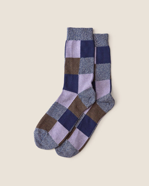 Organic Cotton Socks | Patchwork Blue