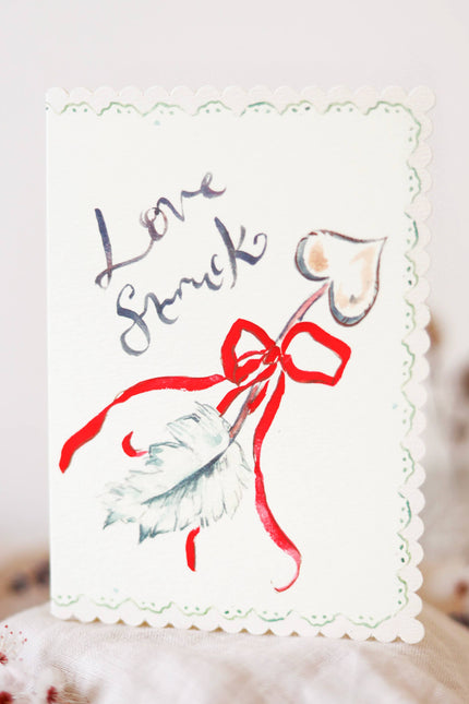 Love struck - scalloped edge card