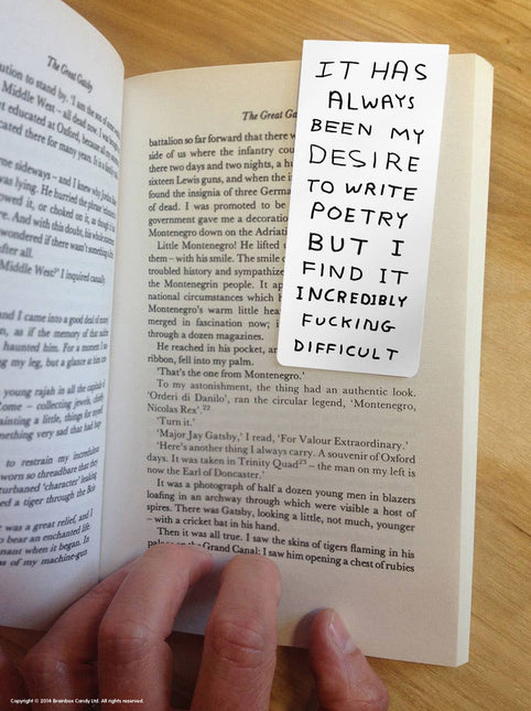 David Shrigley Magnetic Bookmark - Write Poetry