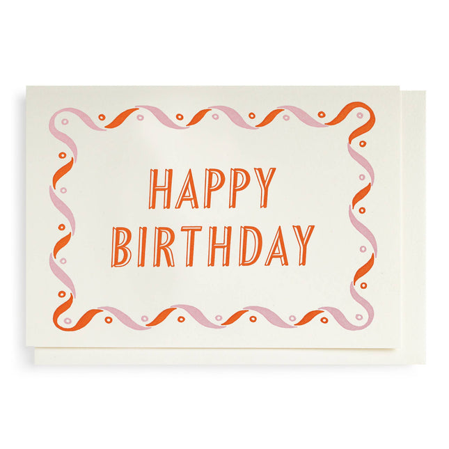 Pink & Orange Happy Birthday | Letterpress Cards | Small