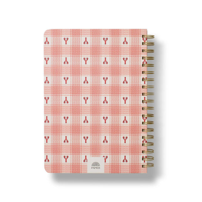 Lobster Gingham B5 Spiral Recipe Journal