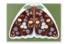 Floral Moth shaped card - Brown