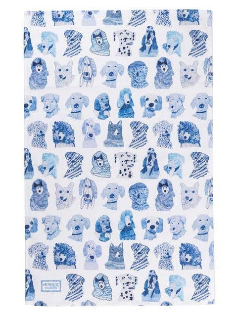 Blue Dogs, 100% Organic Cotton Tea Towel
