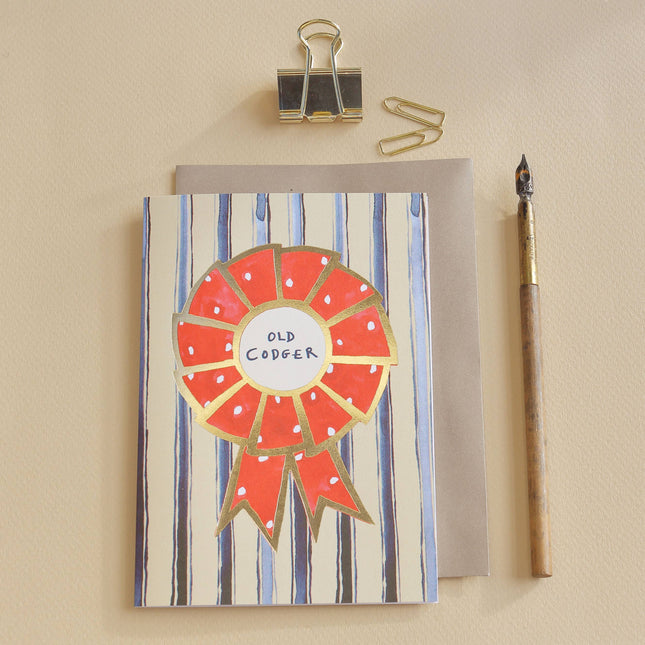 'Old Codger' Rosette Greetings Card