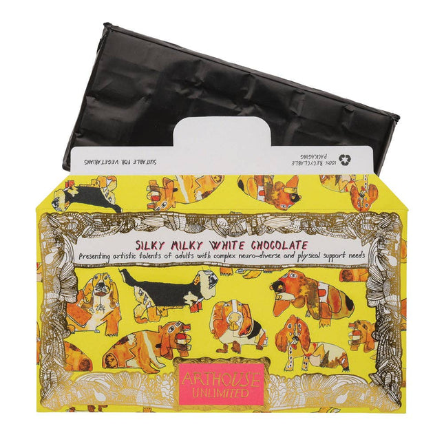 Happy Hounds, Silky Milky White Bar Chocolate with Vanilla