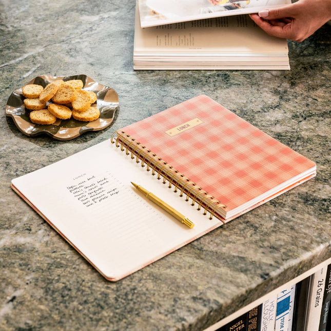 Lobster Gingham B5 Spiral Recipe Journal