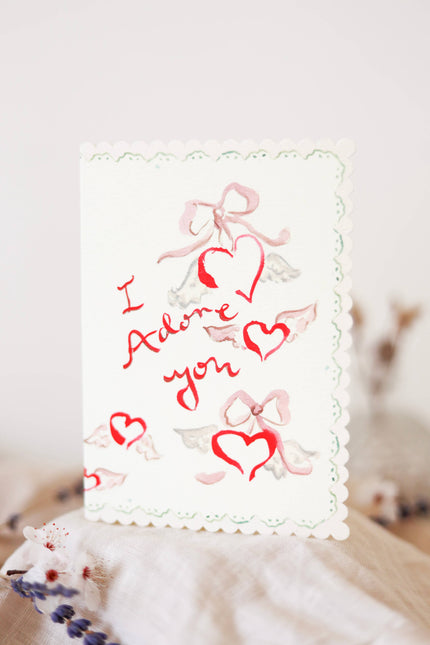 I adore you - scalloped edge card