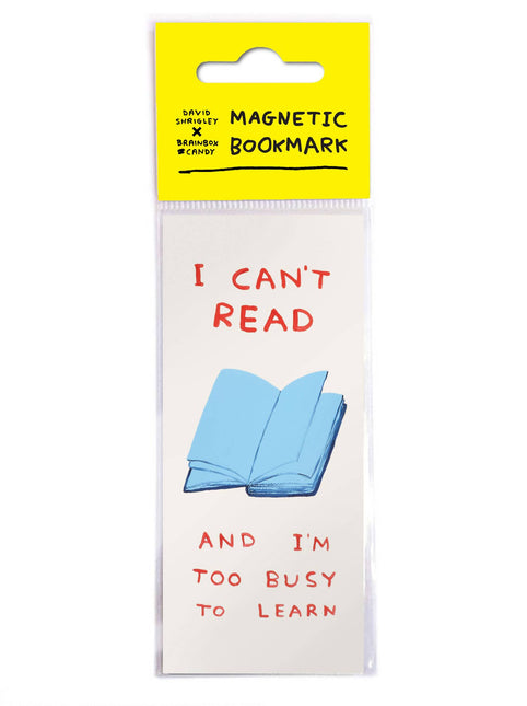 I Can't Read Bookmark by David Shrigley