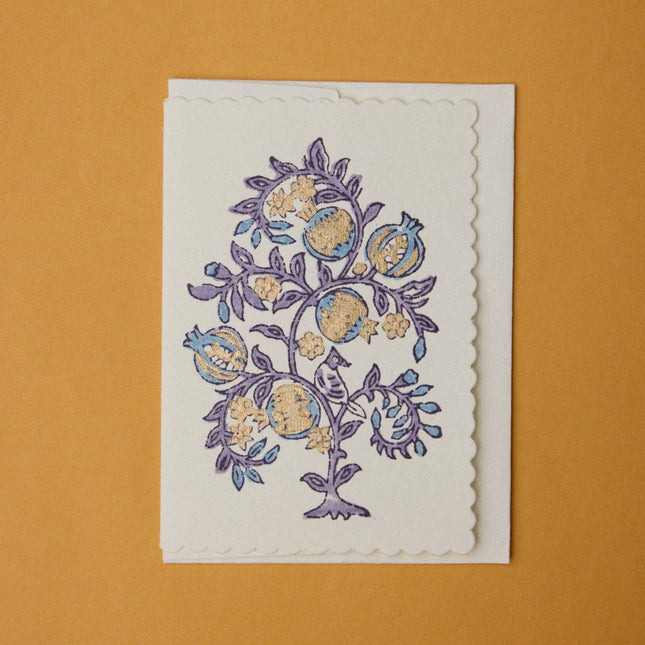 Hand Block Printed Greeting Card - GC Anaar Lavender
