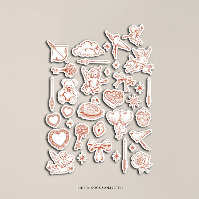 Vintage Valentine Themed Stickers