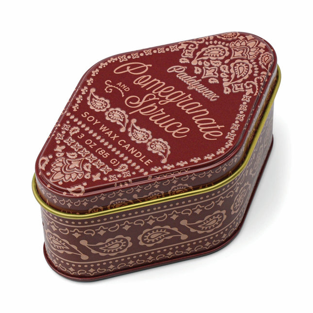 Paddywax Station Printed Tin - Pomegranate Spruce
