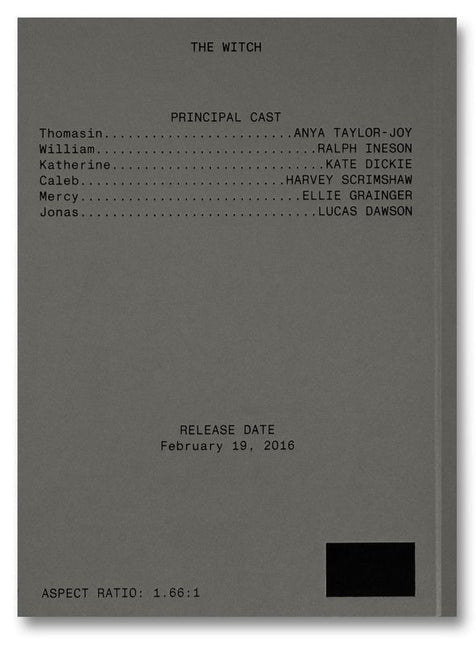 A24 The Witch Screenplay Book