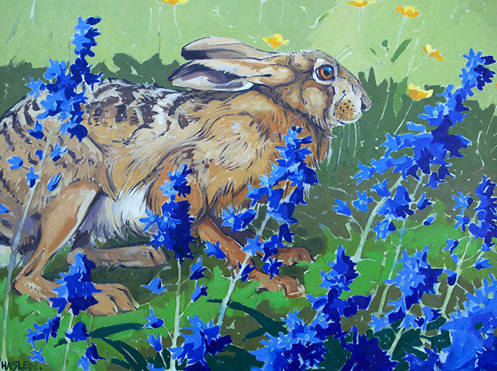Orwell Press Hare and Bluebells Card